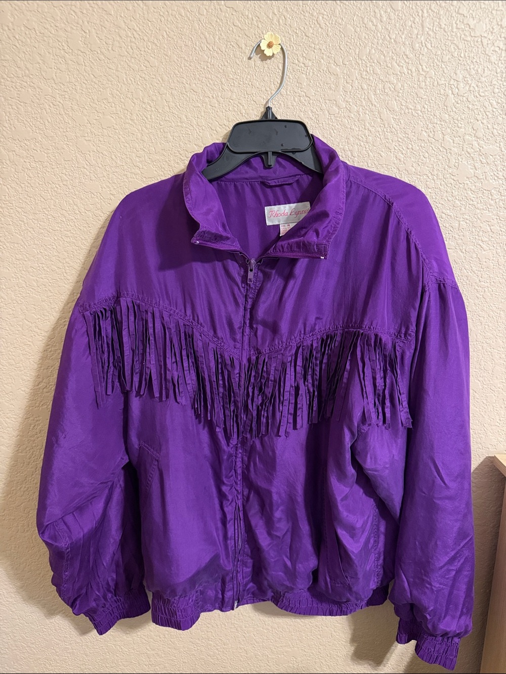 Purple Fringe Bomber Jacket - Women’s Casual Zip-Up